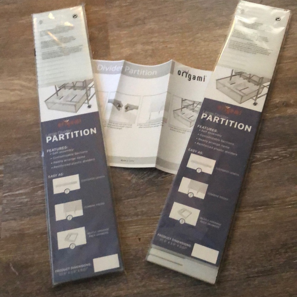 Origami Large Dividers customize lengths. New